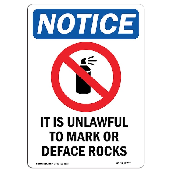 Signmission OSHA Notice, 7" Height, It Is Unlawful To Sign With Symbol, 7" X 5", Portrait OS-NS-D-57-V-13737 - main